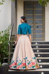 NNK1131 Tussar Silk With Floral Print Lehenga With Blouse Indo Western Collection Wholesale In India